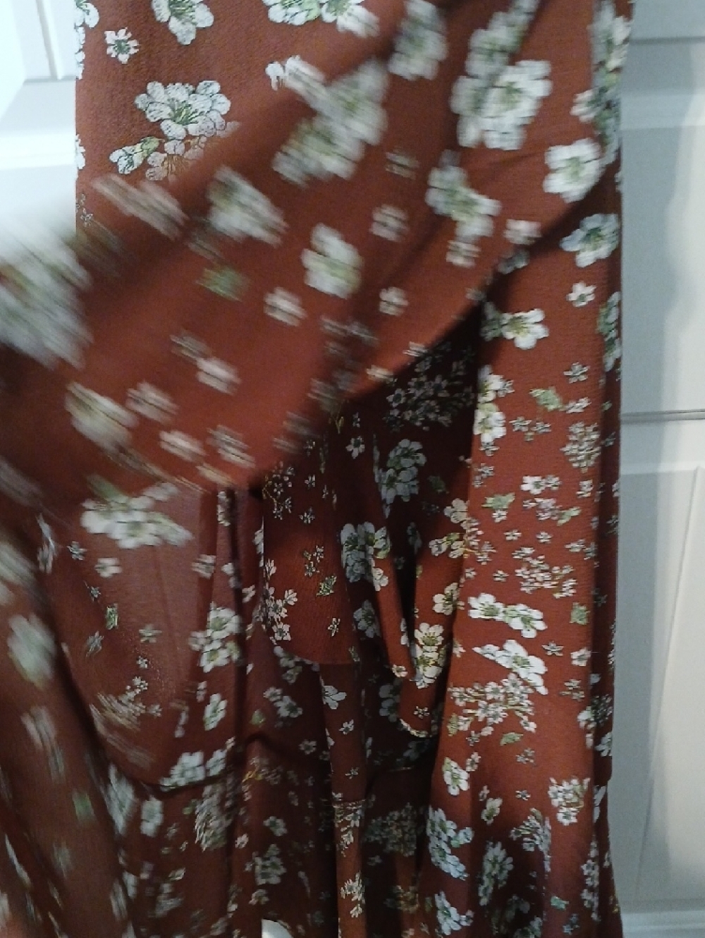 Max Studio Rust Floral Ruffle Maxi Dress - Picture 4 of 5
